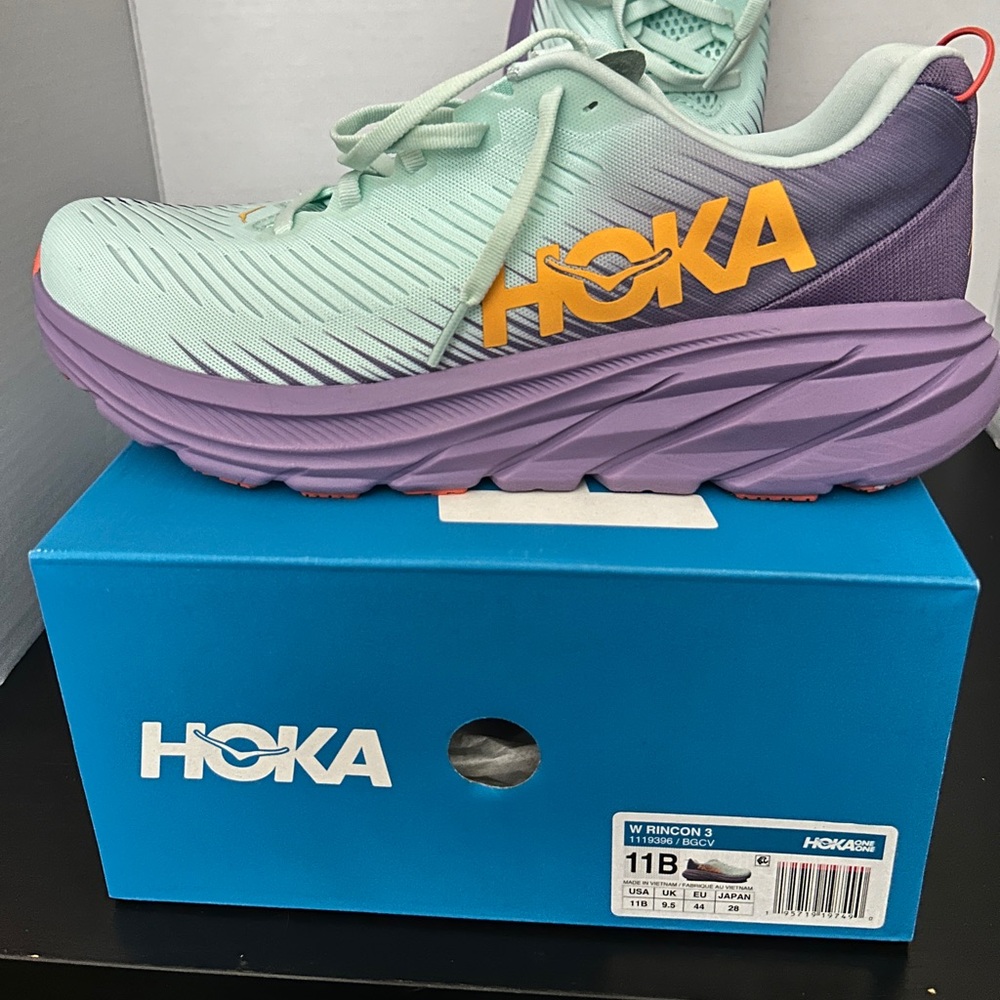 Hoka One Rincon 3 Women’s 11 Blue Glass Chalk Violet Running (1119396 BGCV)